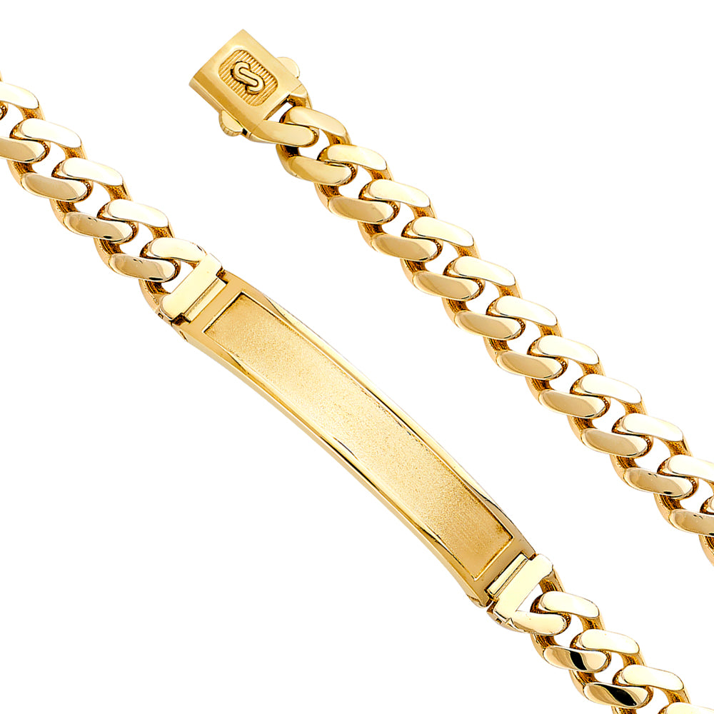 14KY 9.5mm HolCuban Monaco BR w/Frame ID