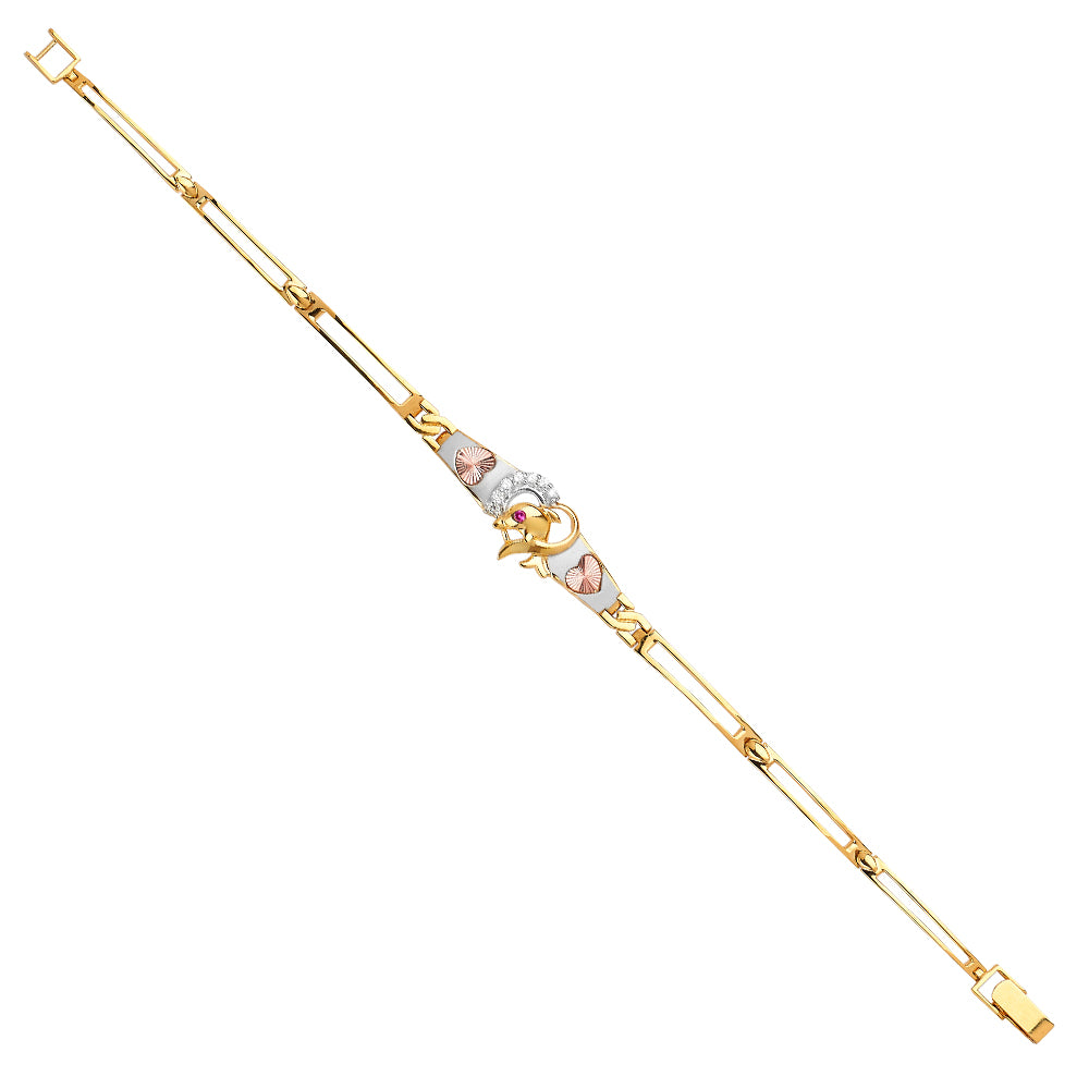 14K 3Color Dolphine Bracelet