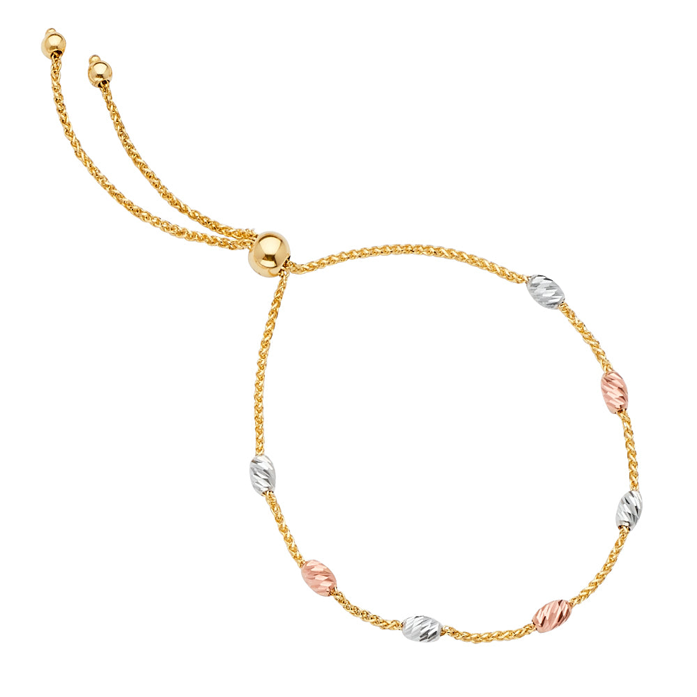 14K 3Color Friendship Bracelet