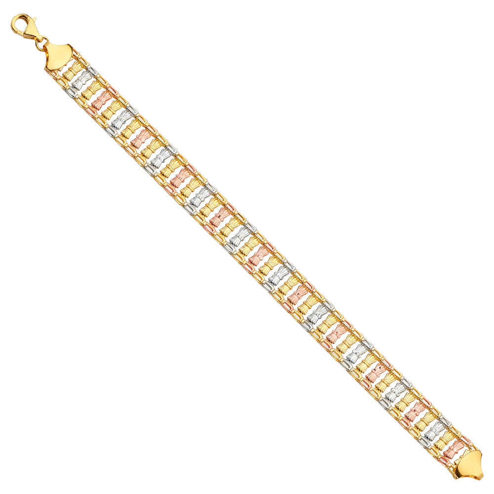 14K 3Color Fancy Bracelet