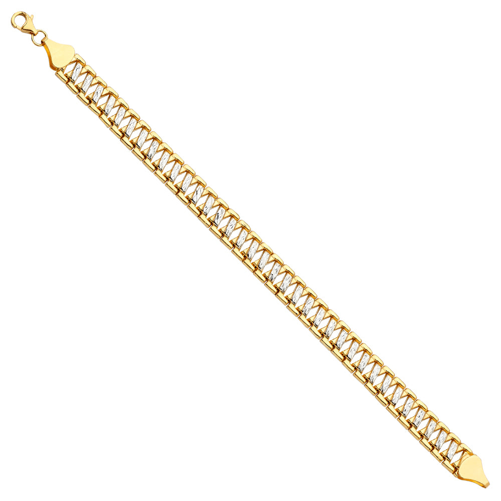 14K 2Tone Fancy Bracelet