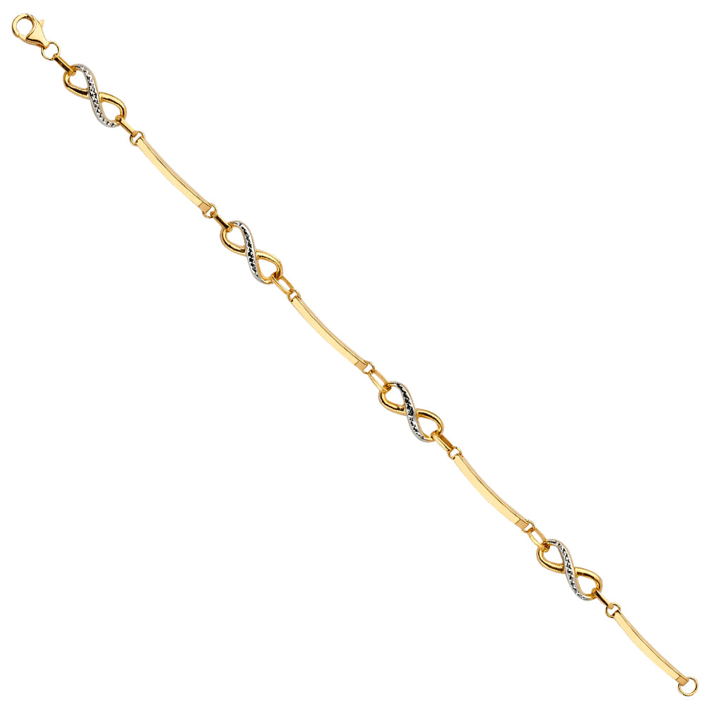 14K 2Tone Fancy Bracelet