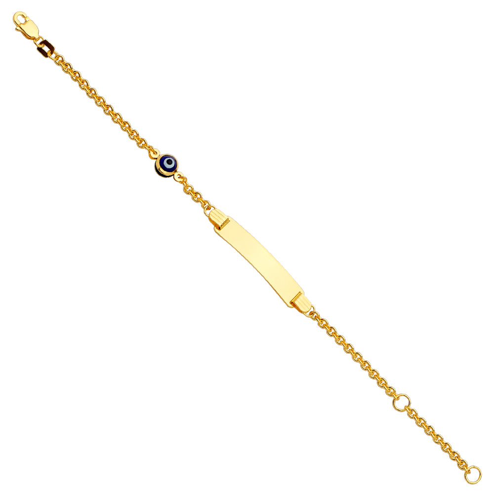 14KY Baby ID Bracelet w/Evil Eye