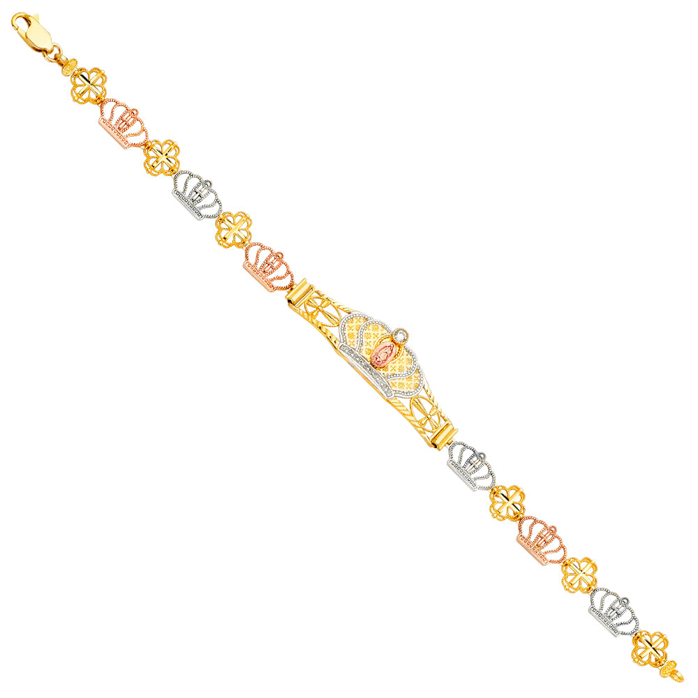 14K 3Color Guadalupe ID Bracelet