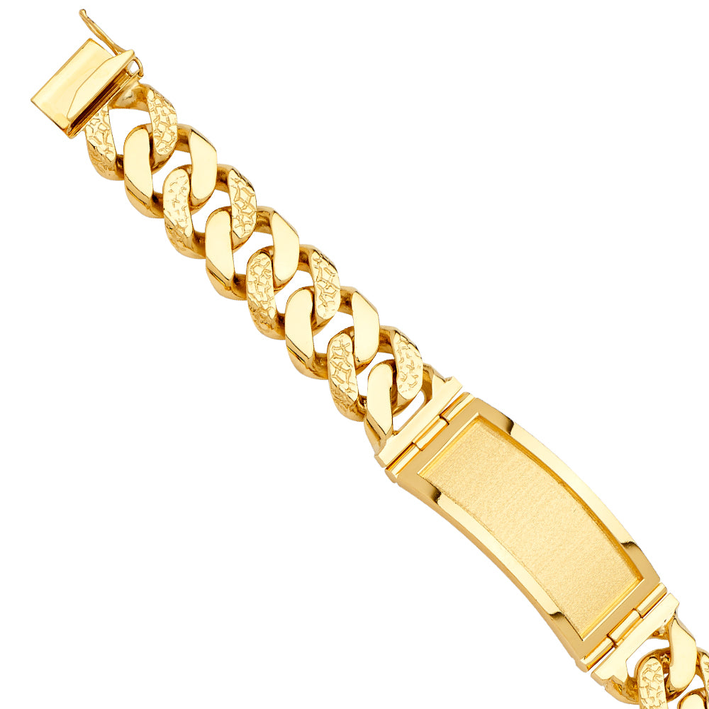 14KY Solid Link ID Bracelet