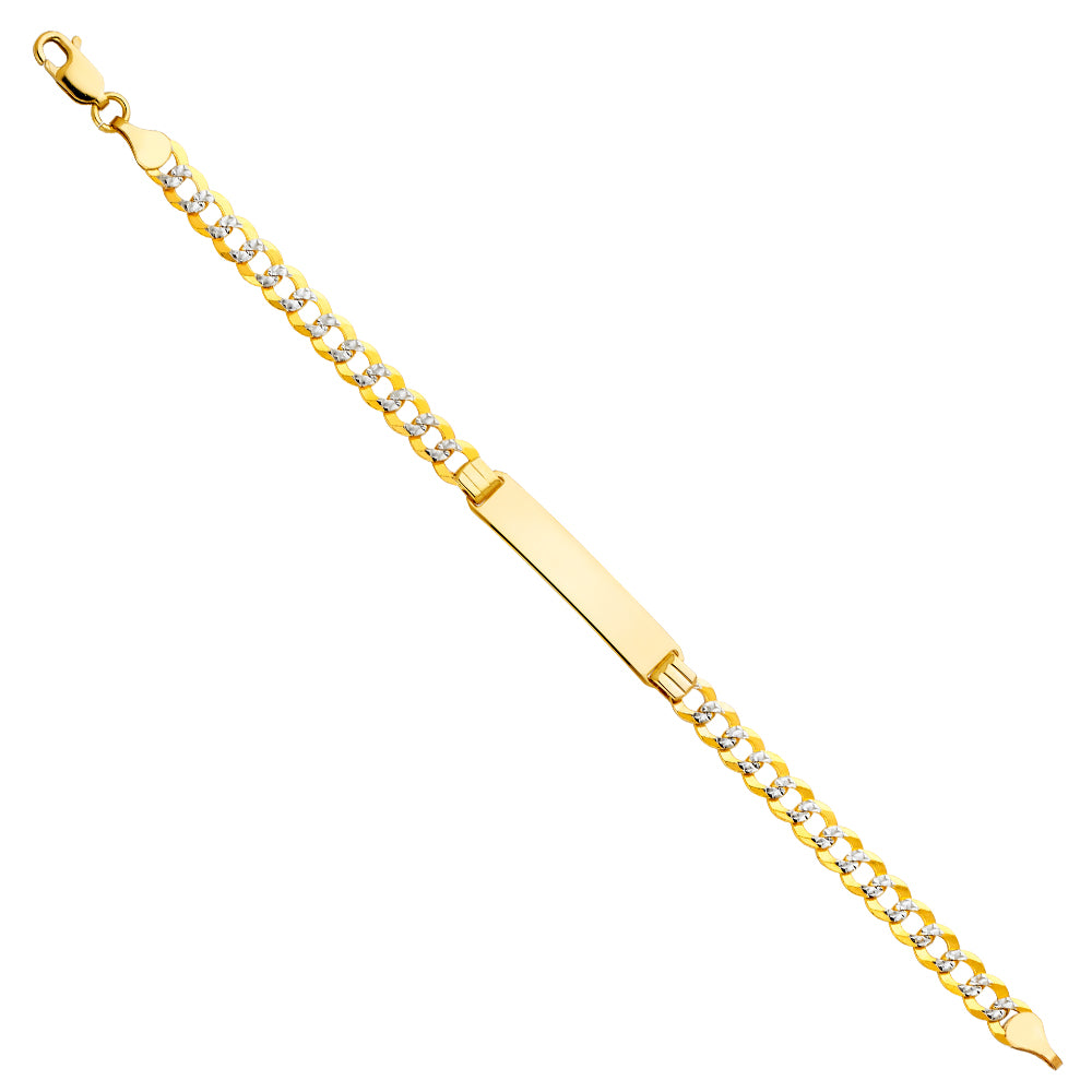 14K CUBAN WP BABY ID BR