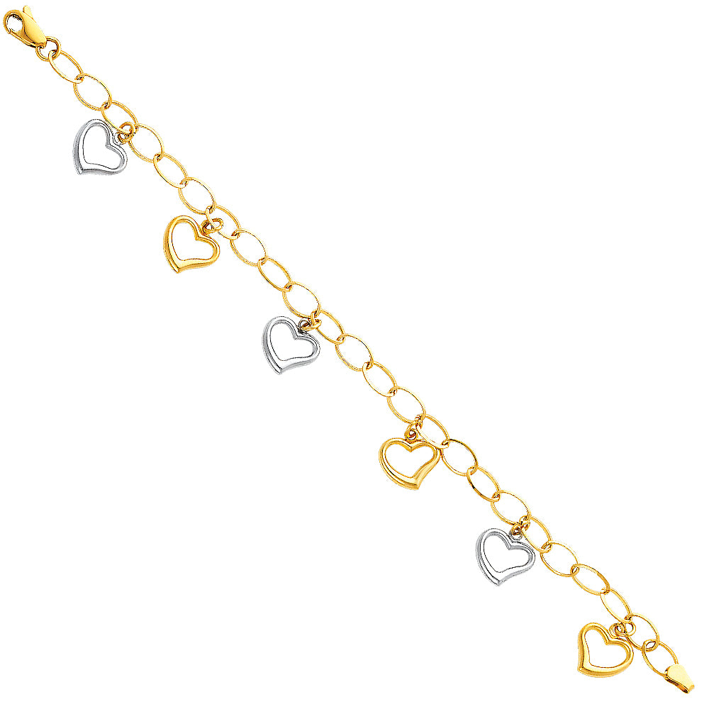 14K 2T LIGHT FANCY HOLLOW BRACELET