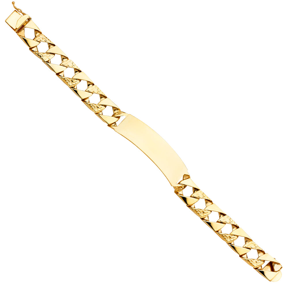 14KY NUG CUBAN LINK ID BRACE