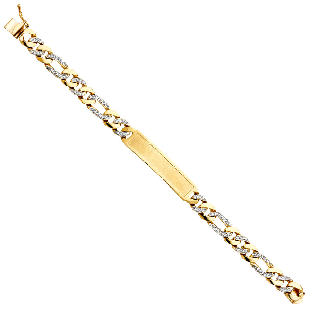 14K RPLATED CZ FIGARO LINK FID BRACE