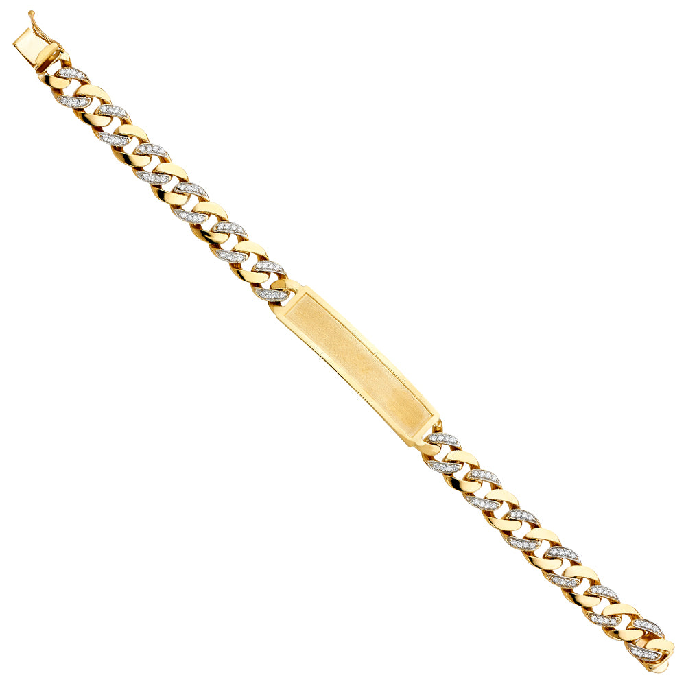 14K RPLATED CZ CUBAN LINK FID BRACE