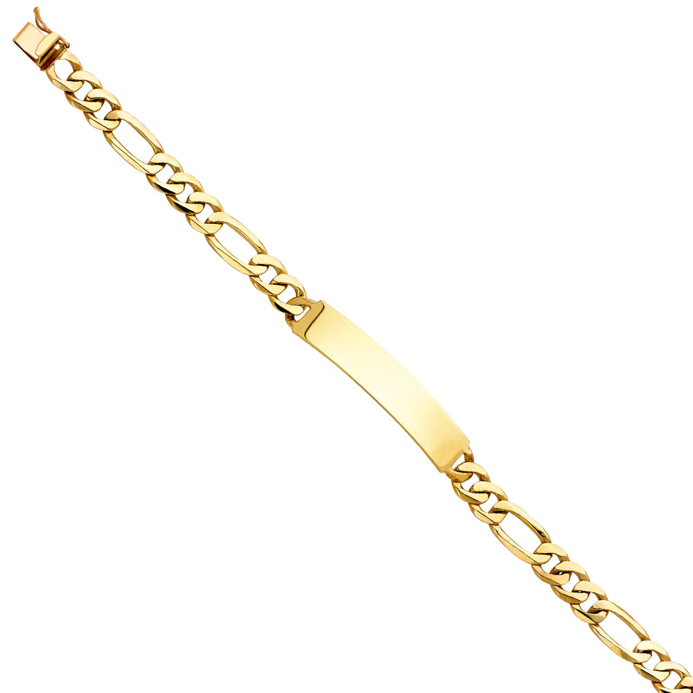 14KY FIGARO LINK ID BRACELET