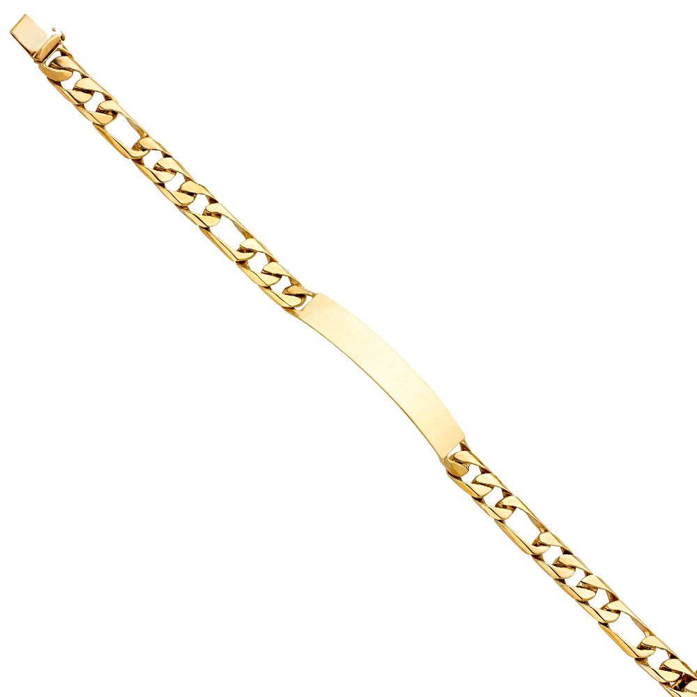 14KY FIGARO LINK ID BRACELET
