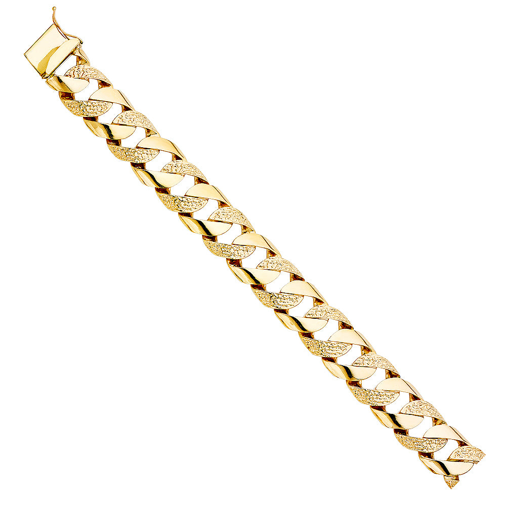 14KY NUGGET CUBAN LINK BRACELET