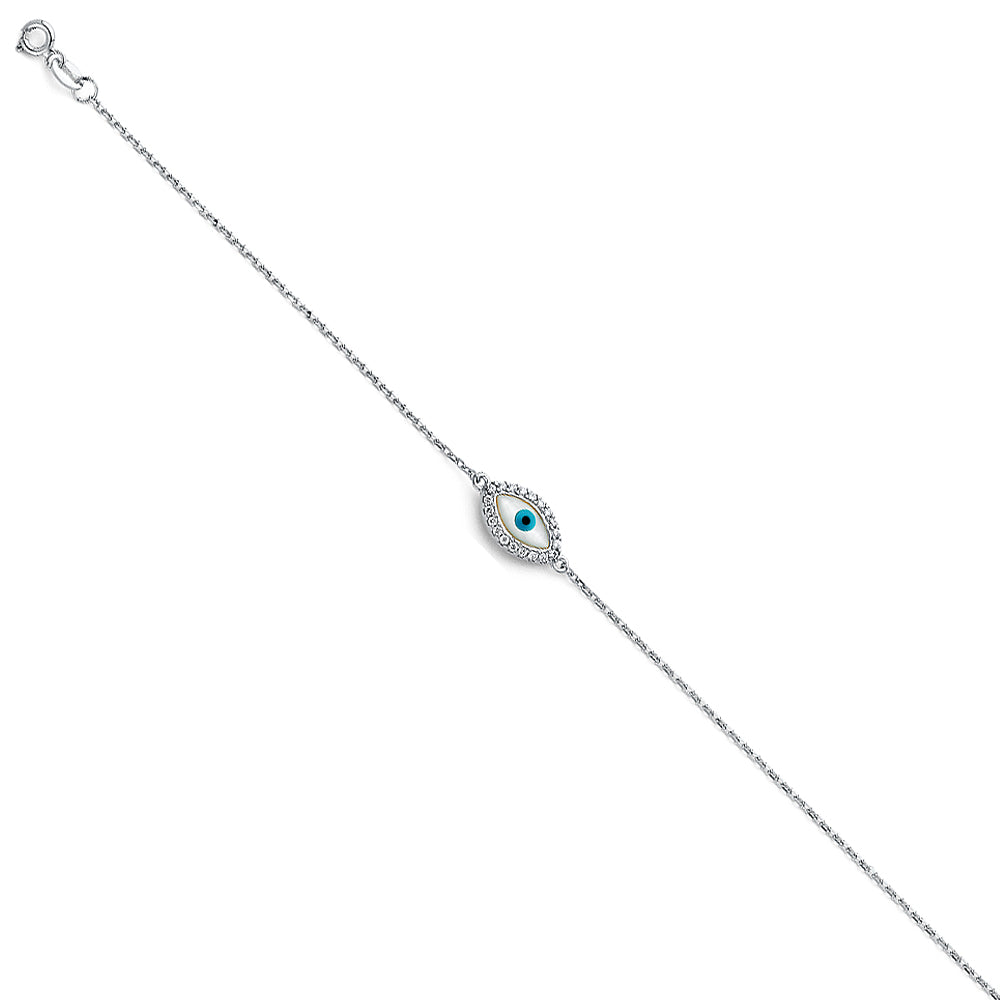 14KW EVIL EYE CHAIN BRACELET