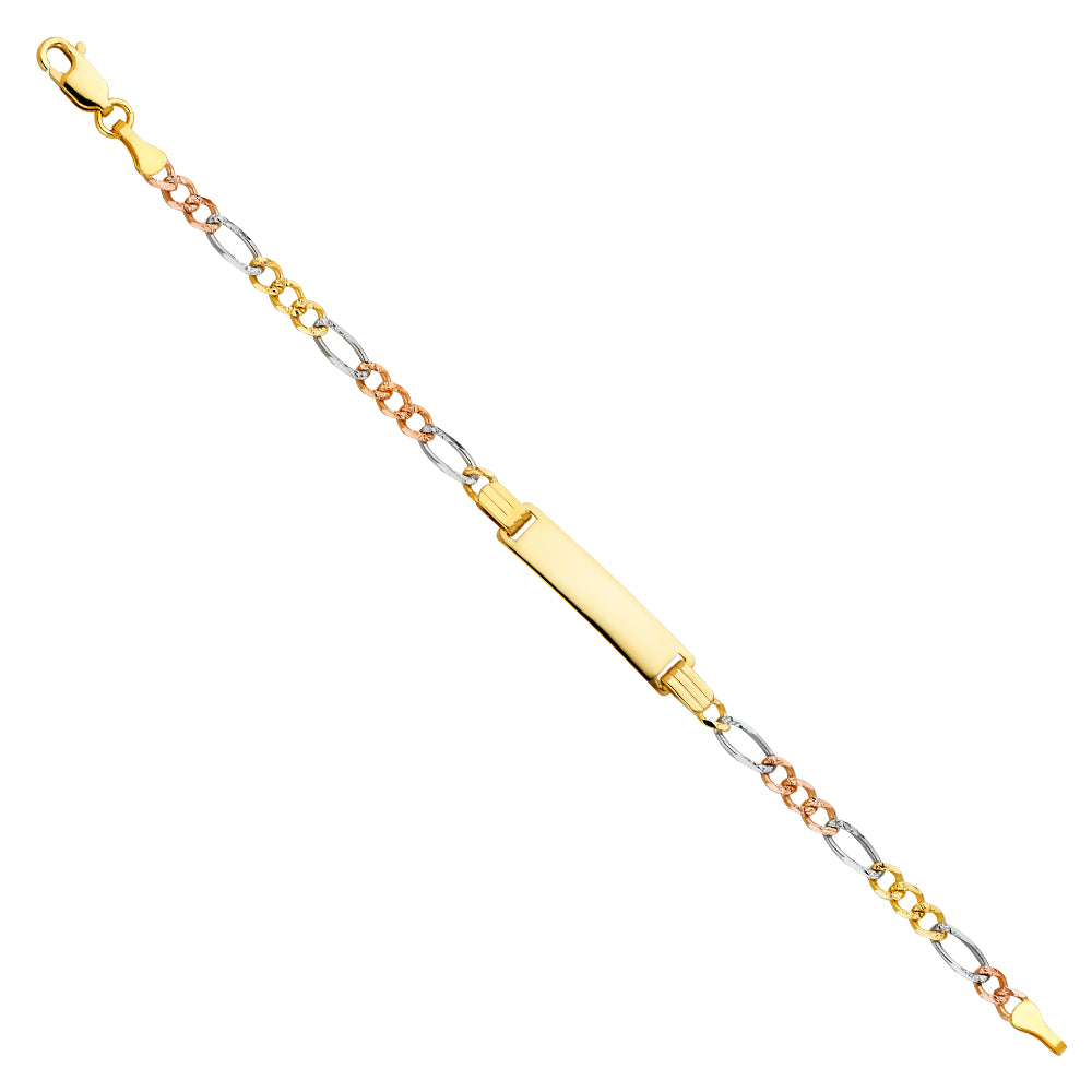 14K FIG 3+1 3C BABY ID BRACELET