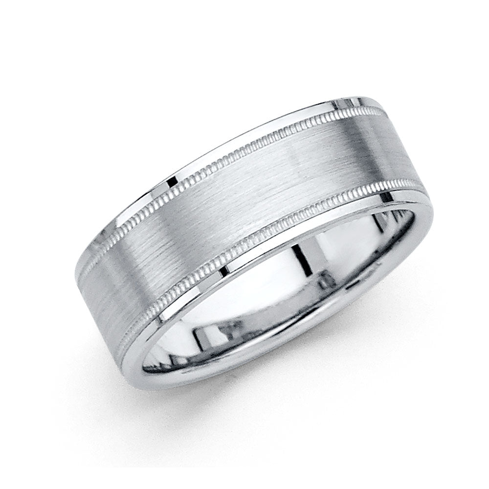 14KW 8MM BRUSHED WED BAND