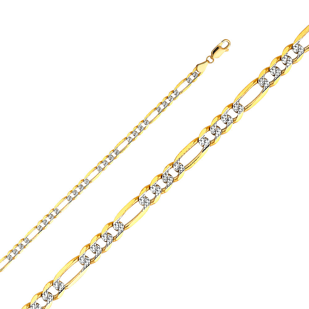 14K 120(4.5MM) LIT FIGARO WP 3+1