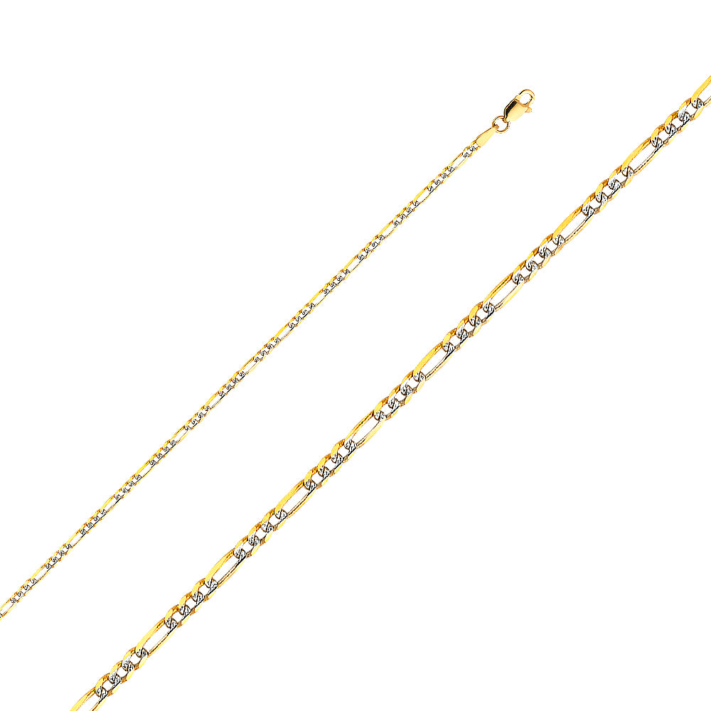 14K 060(2.3MM) LIT FIGARO WP 3+1