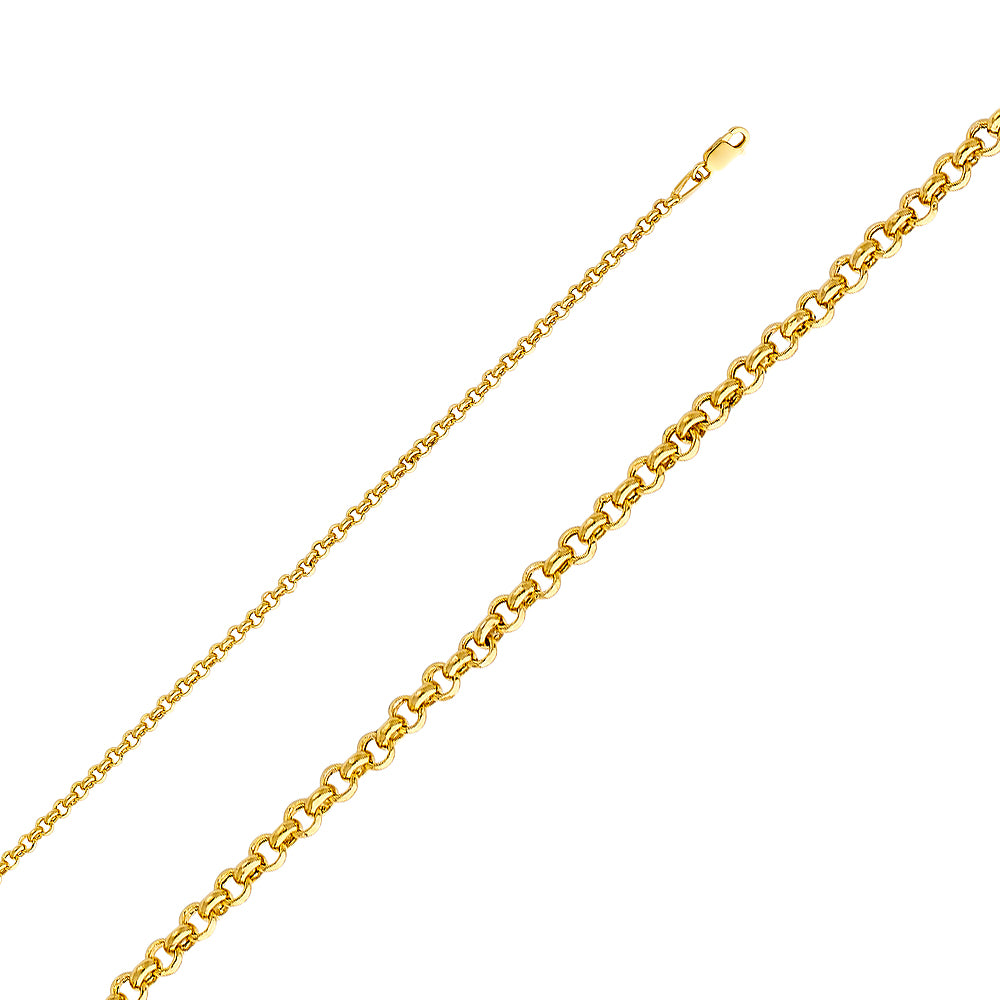 14KY 3MM HOLLOW ROLO CHAIN
