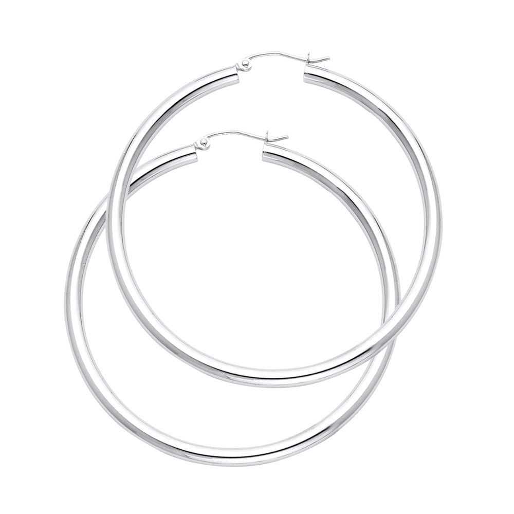 14KW 3MM PLAIN HOOP EARRING