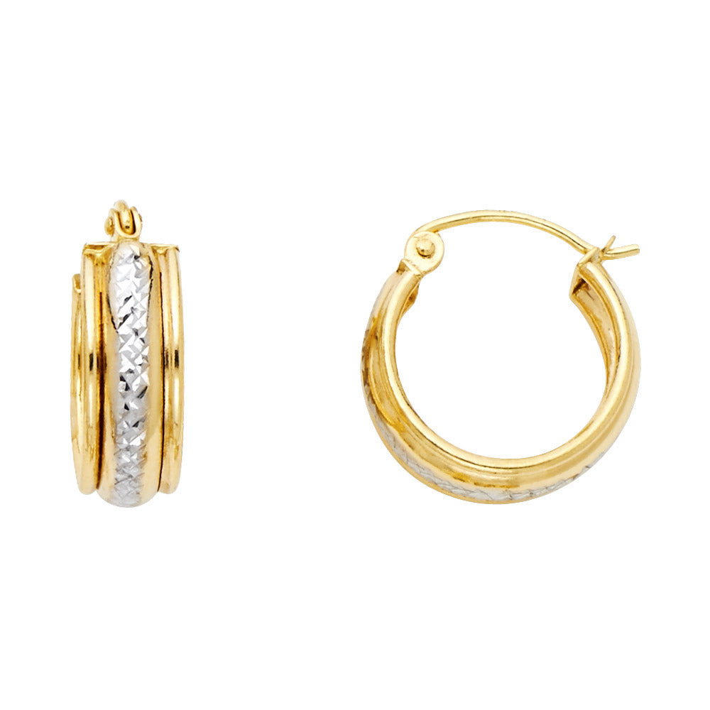 14K 2T DC STAMP HUGGIES EARRING