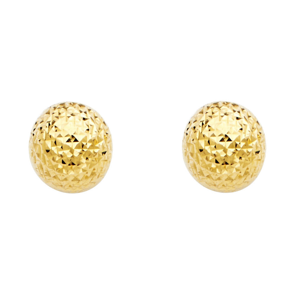 14KY CRYSTAL CUT FULL BALL EAR