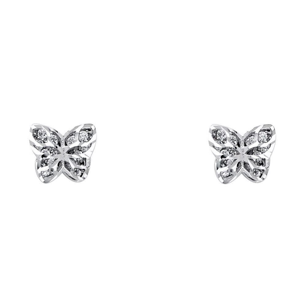 14KW CZ BUTTER FLY POST EAR