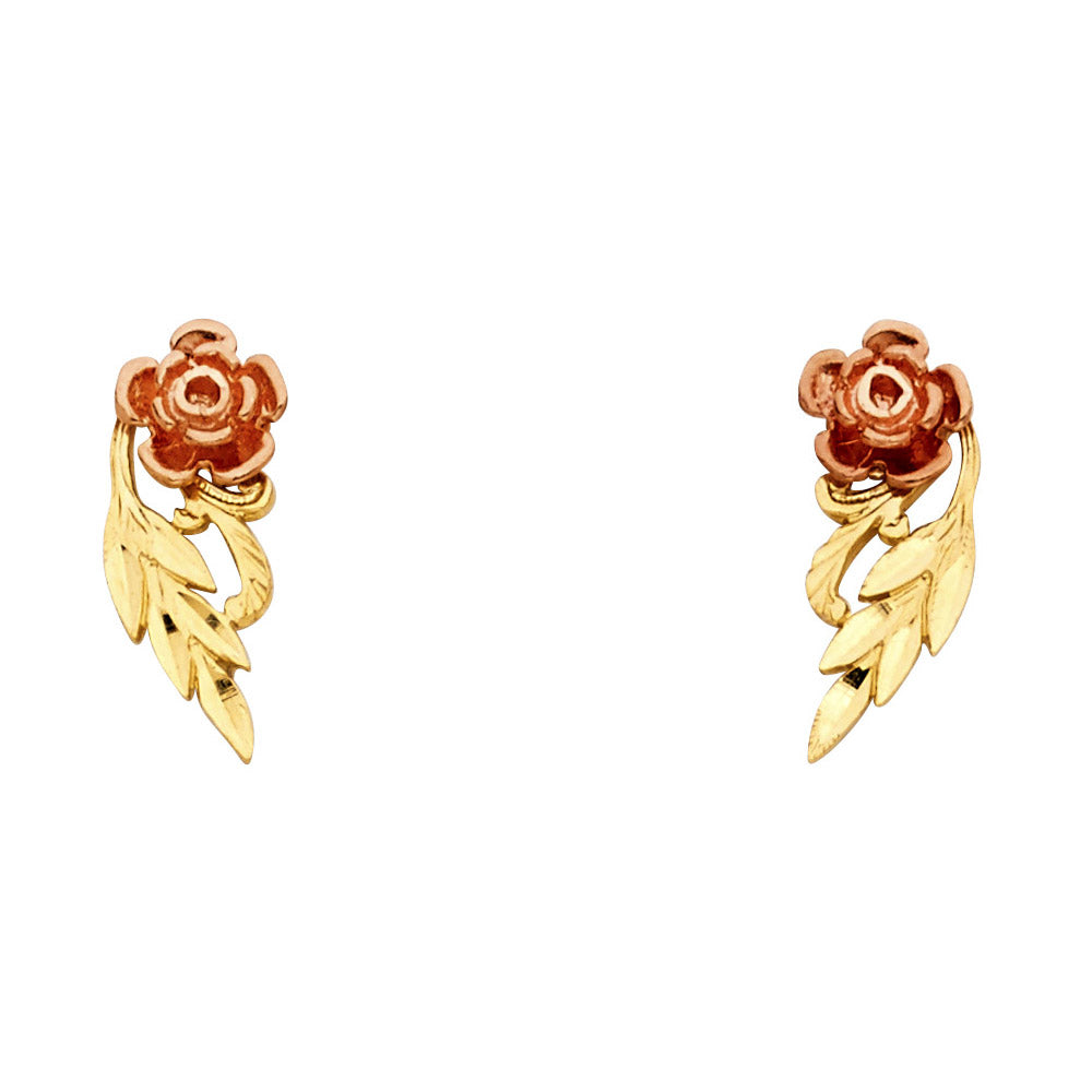 14K 2T SM FLOWER POST EAR