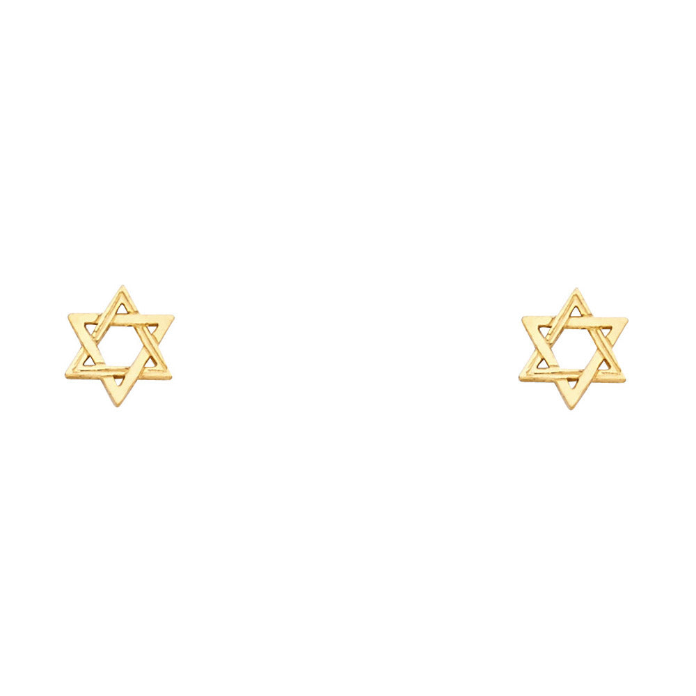 14KY SM JEWISH STAR POST EAR