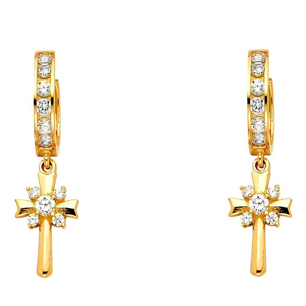 14KY CZ DANGLE HUGGIES