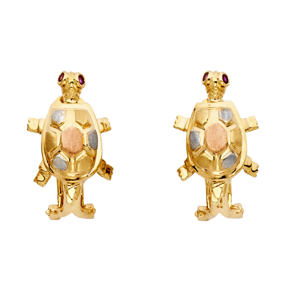 14K 3C TURTLE EAR W CLIP LOCK