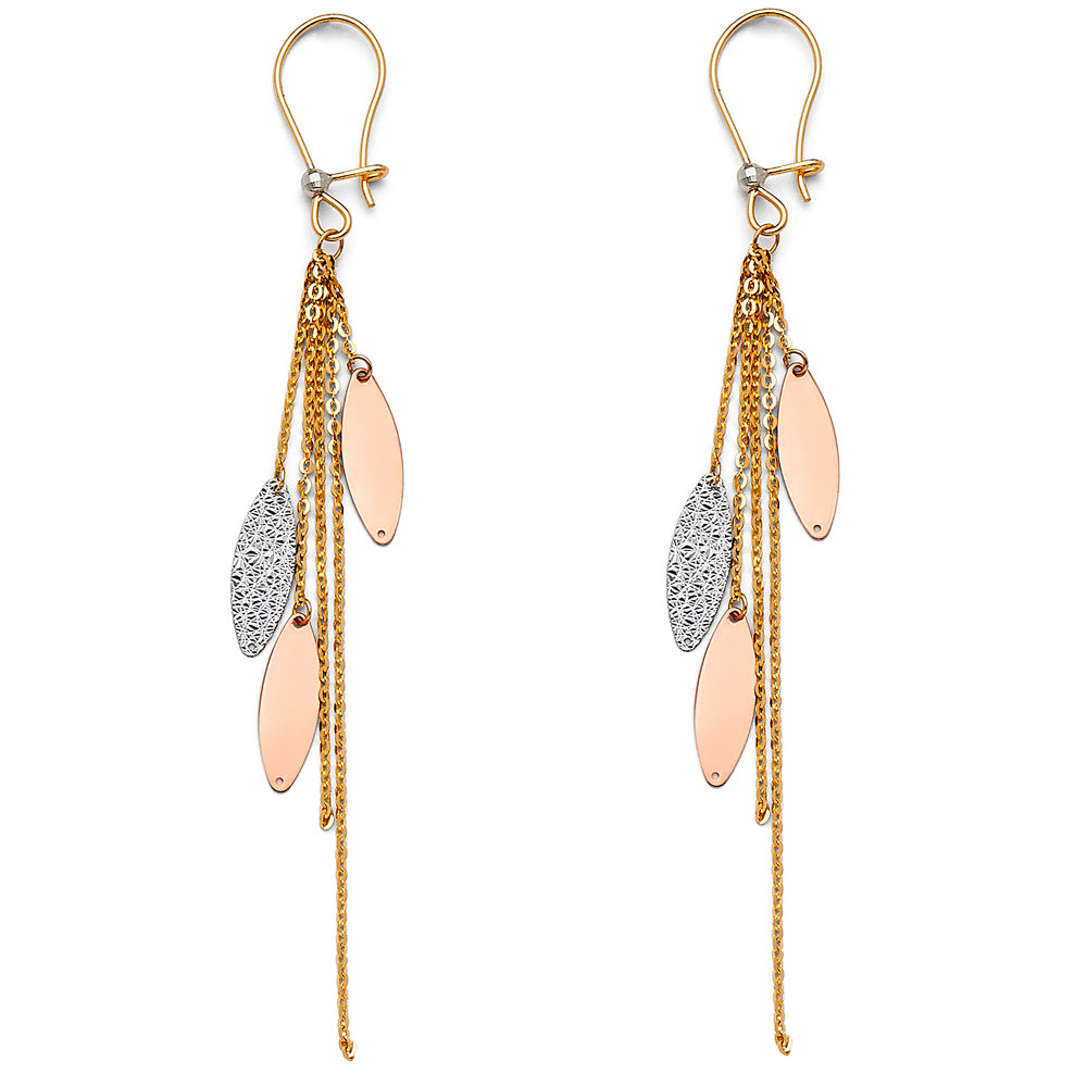 14K 3C DC DANGLE EARRING