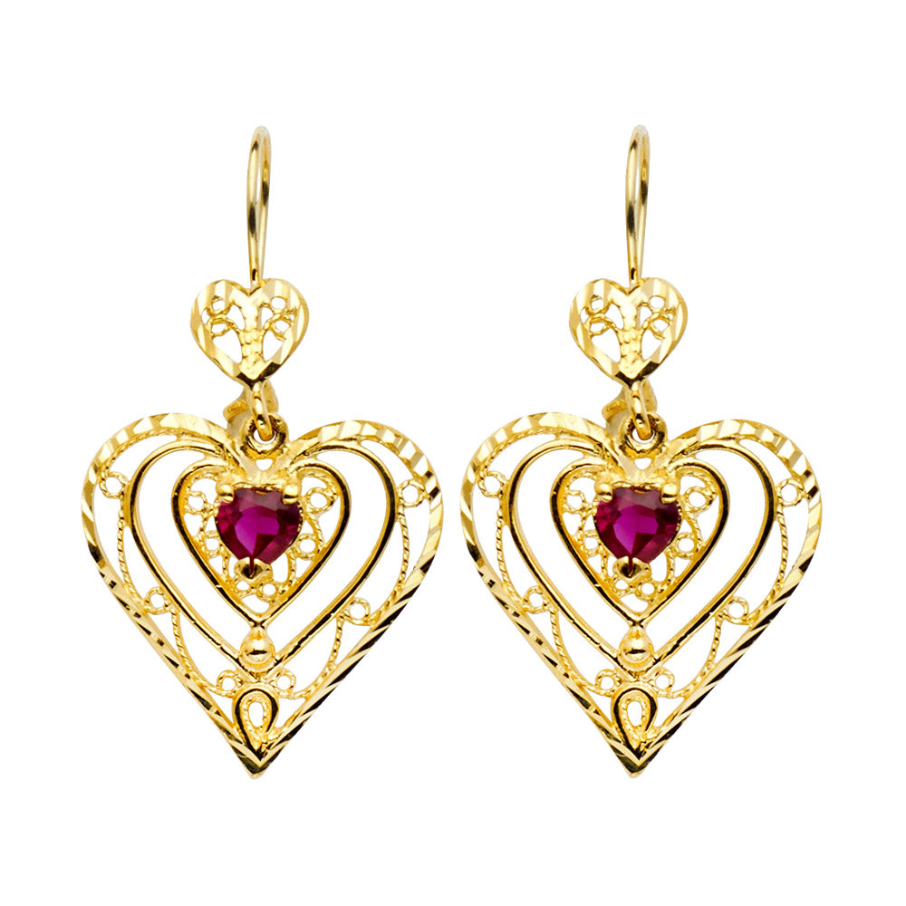 14KY CZ CHANDELIER EARRING