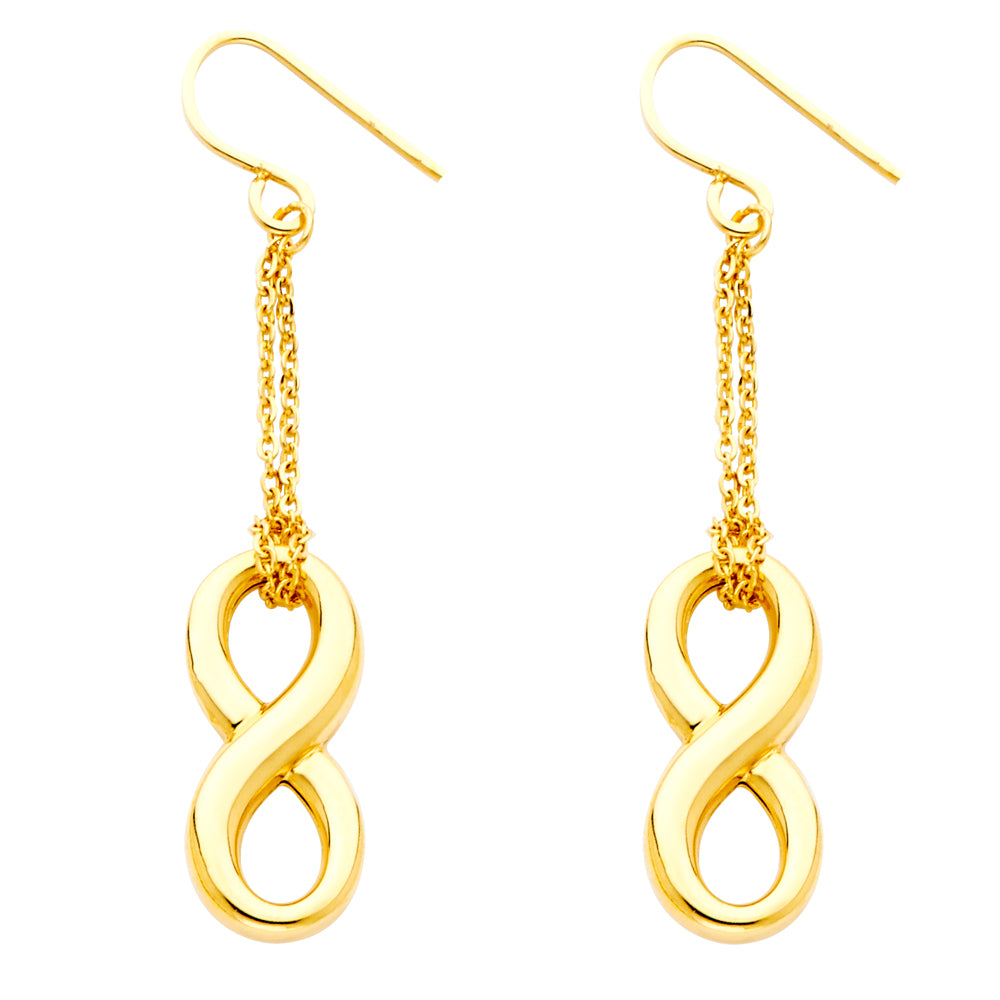 14KY HOLLOW INFINITY HANGING EAR