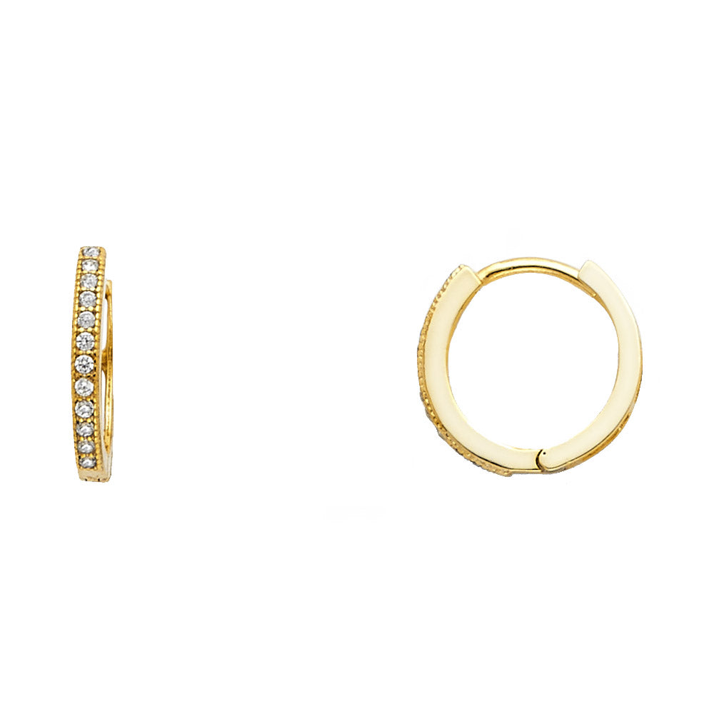 14KY RD CZ PAVE HUGGIES EAR