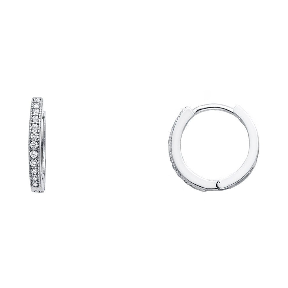 14KW RD CZ PAVE HUGGIES EAR
