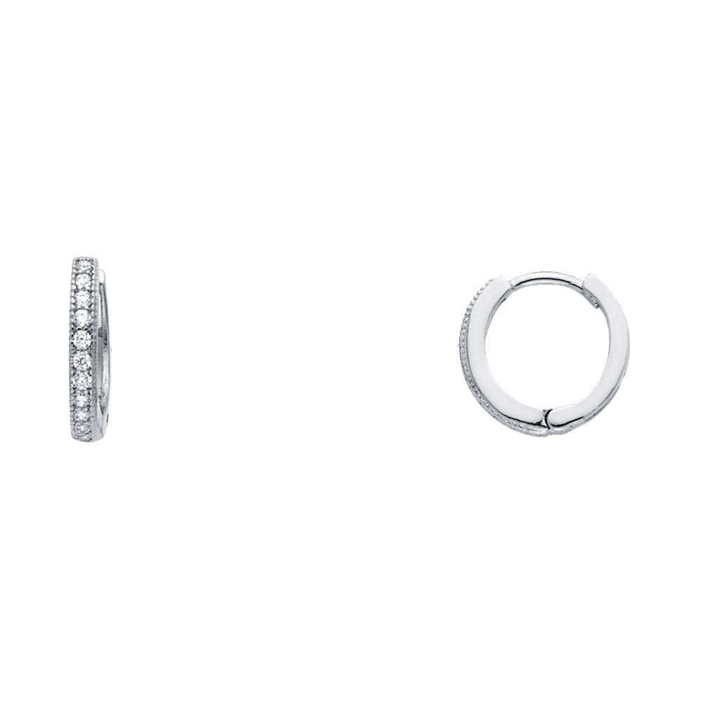 14KW RD CZ PAVE HUGGIES EAR