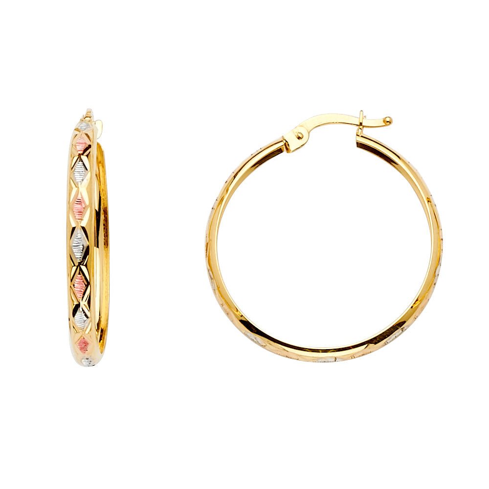 14K 3C D.C. HDome Hoop Earring