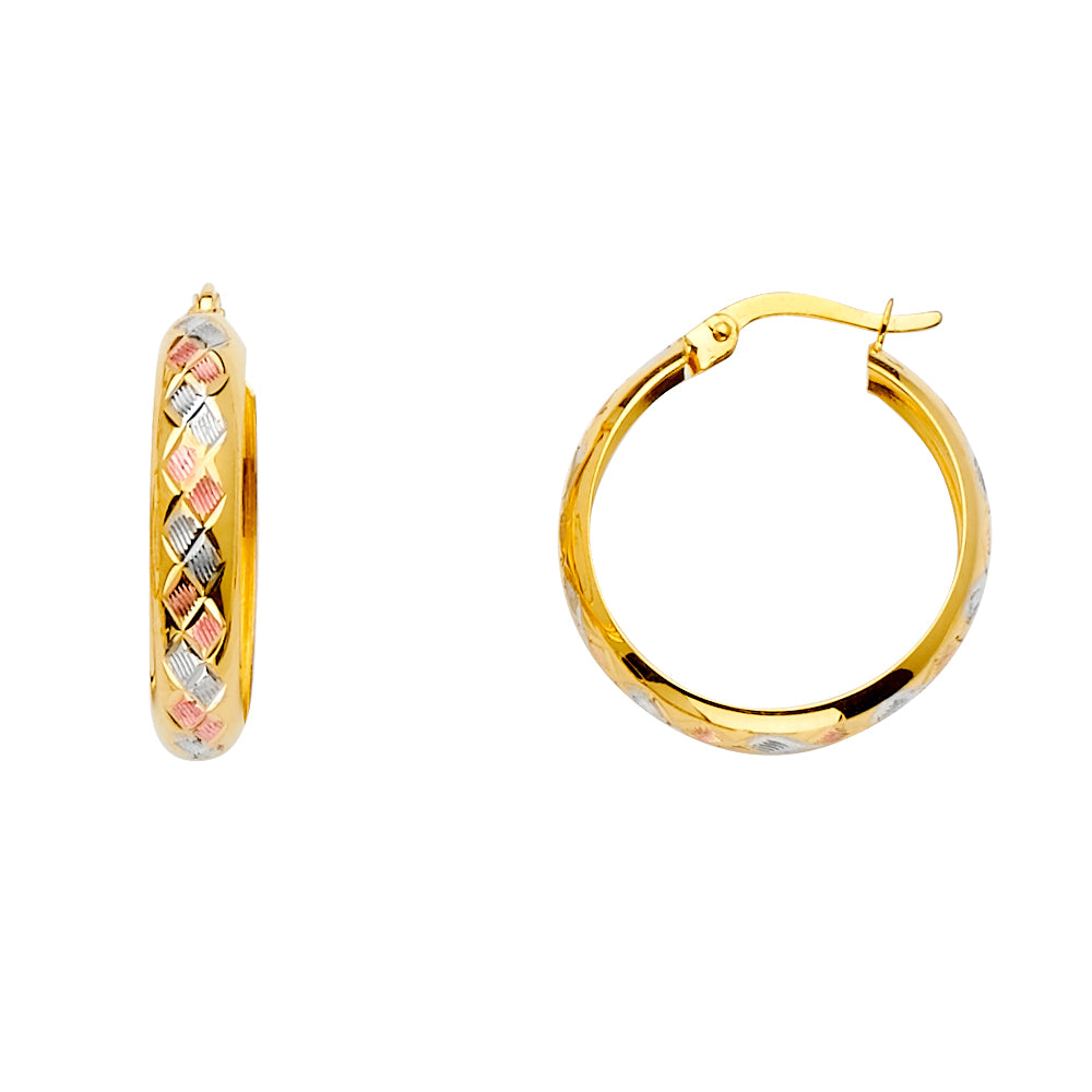 14K 3C D.C. HDome Hoop Earring