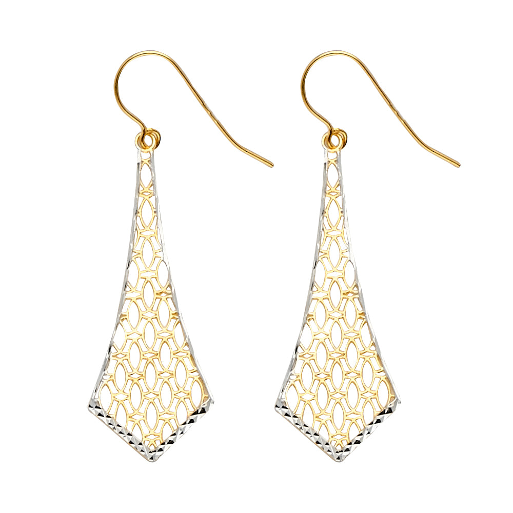 14K 2T Fancy Dangling Earring