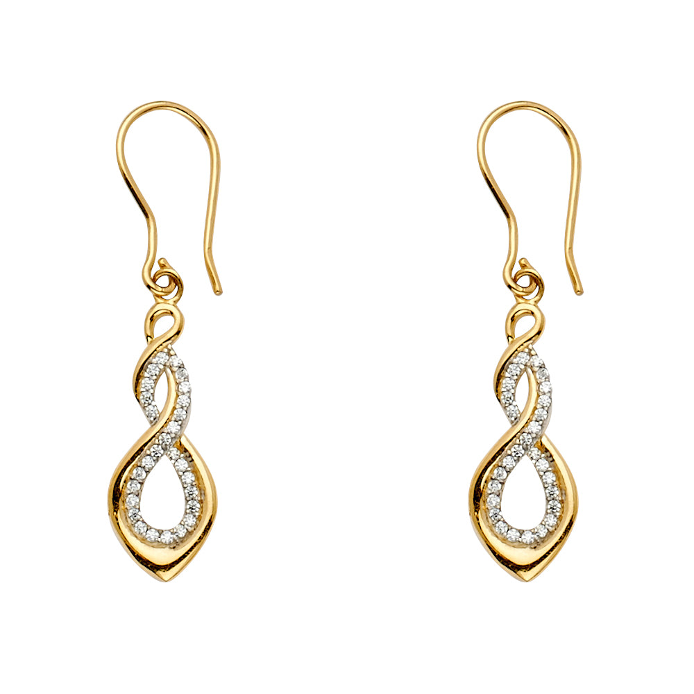 14KY 2Tone Infinity Earring