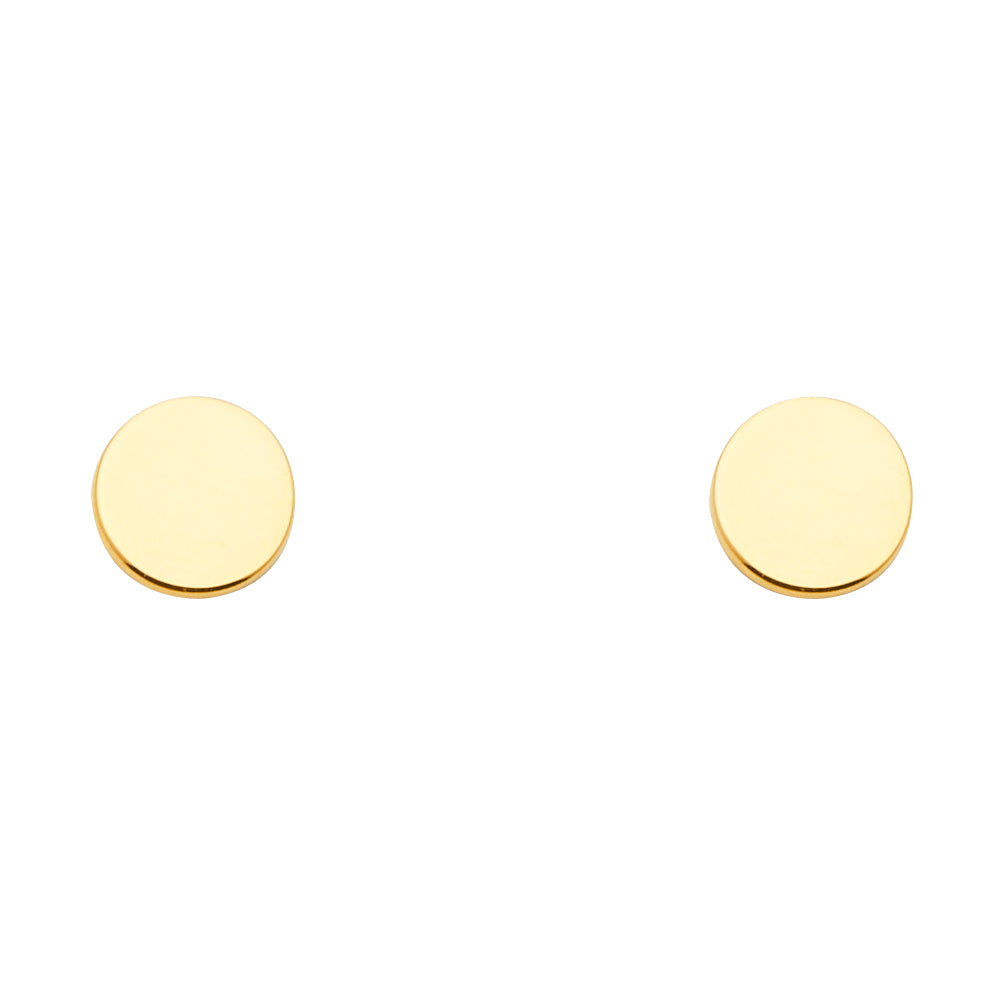 14KY Plain Circle Earring w/Push Back