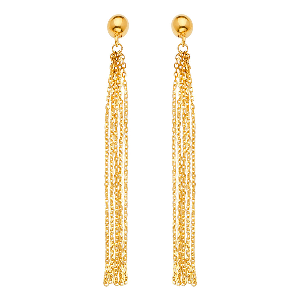 14KY Multi Chain Dangle Earring