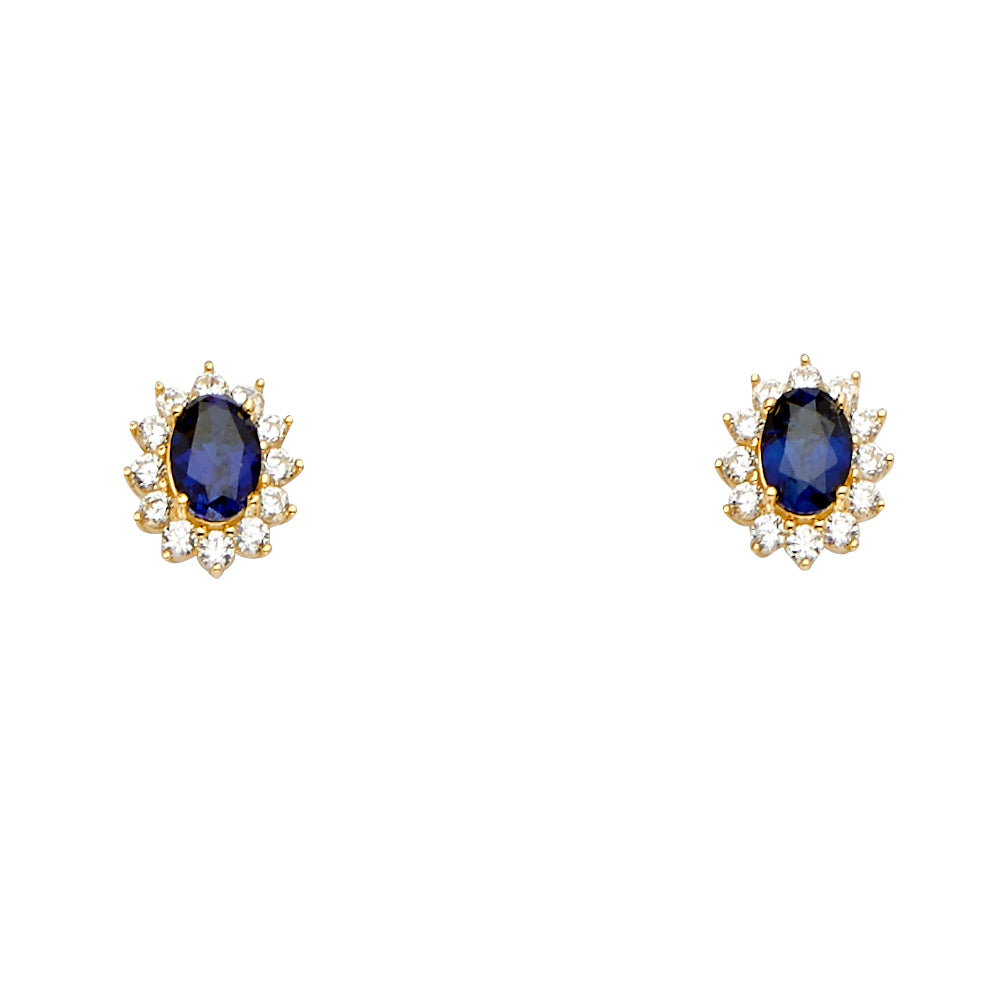 14KY Blue CZ Earring / Set
