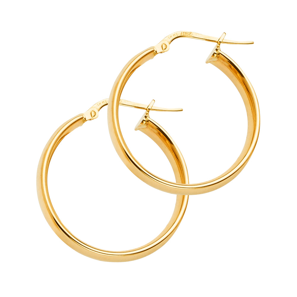 14KY Basic Hollow Hoop Earring