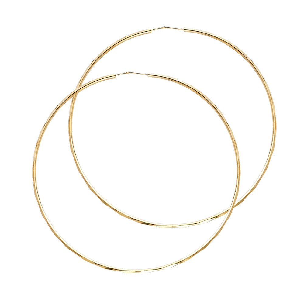14KY 1.5MM FACETED RD TB HOOP