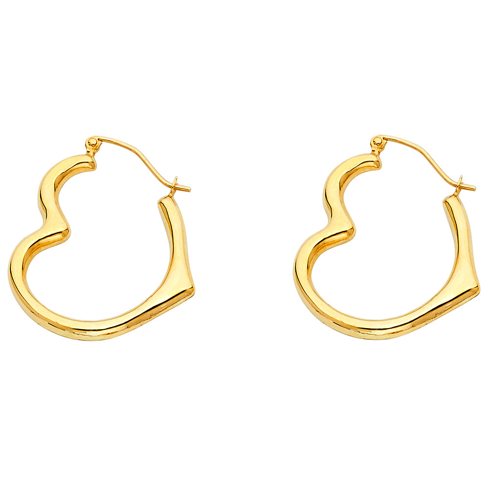 14KY HOLLOW HEART EARRING