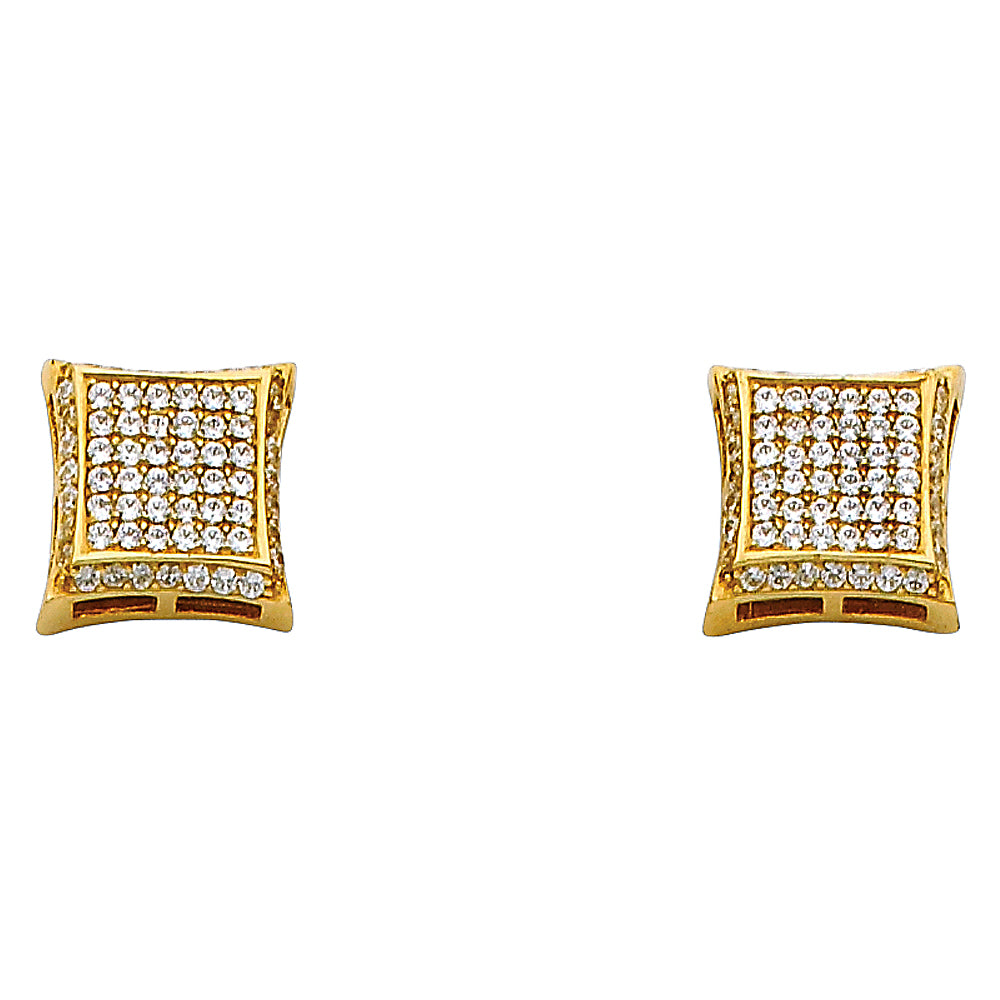 14KY SQUARE CZ EARRINGS