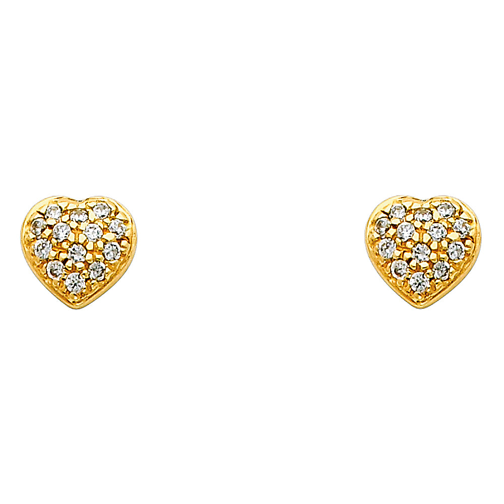 14KY HEART CZ EARRINGS