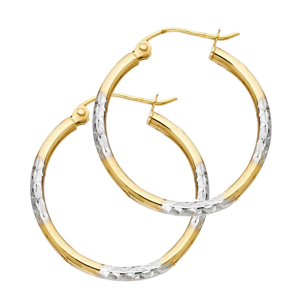 14K 2T DC RD TUBE HOOP EAR
